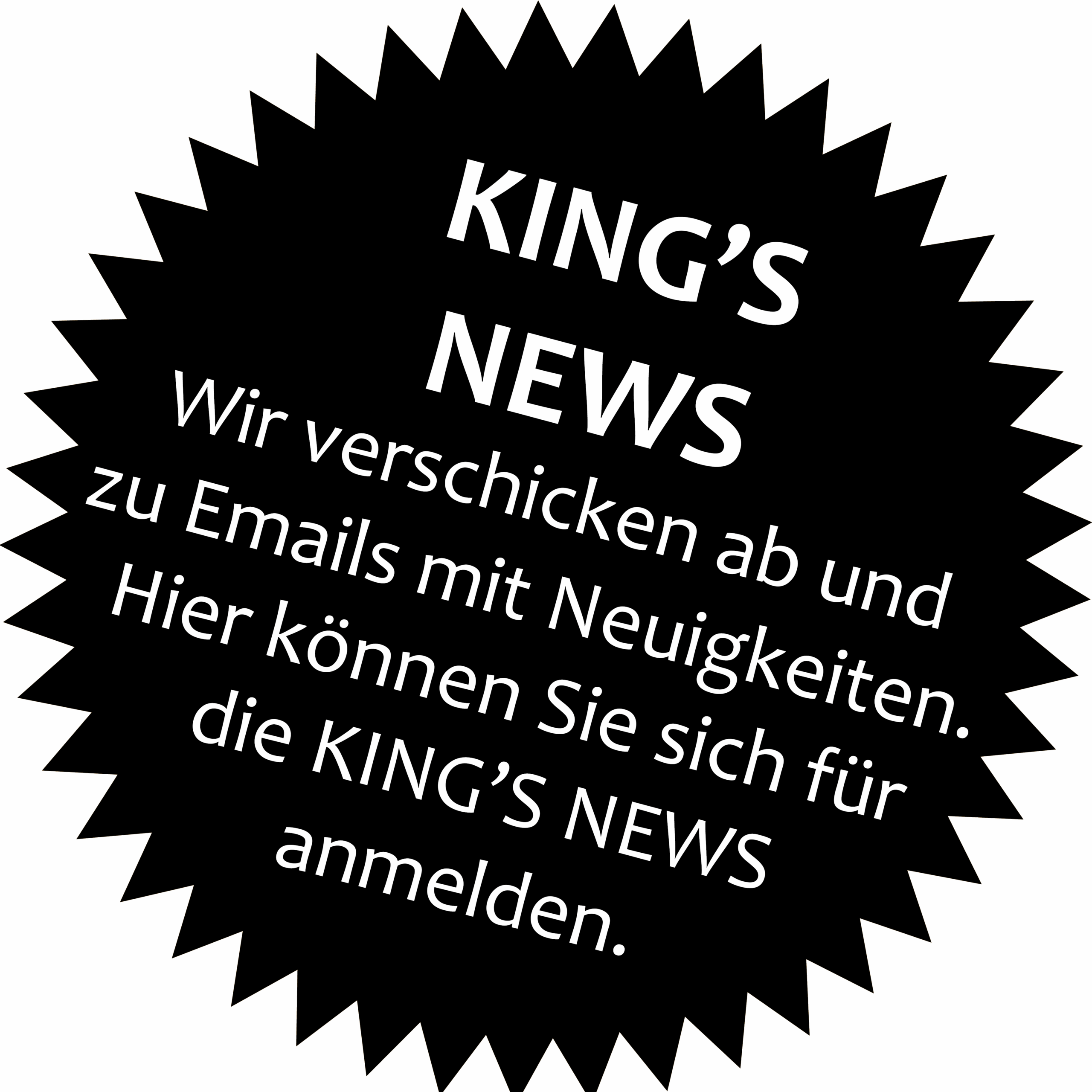 Kings News Button schwarz DE